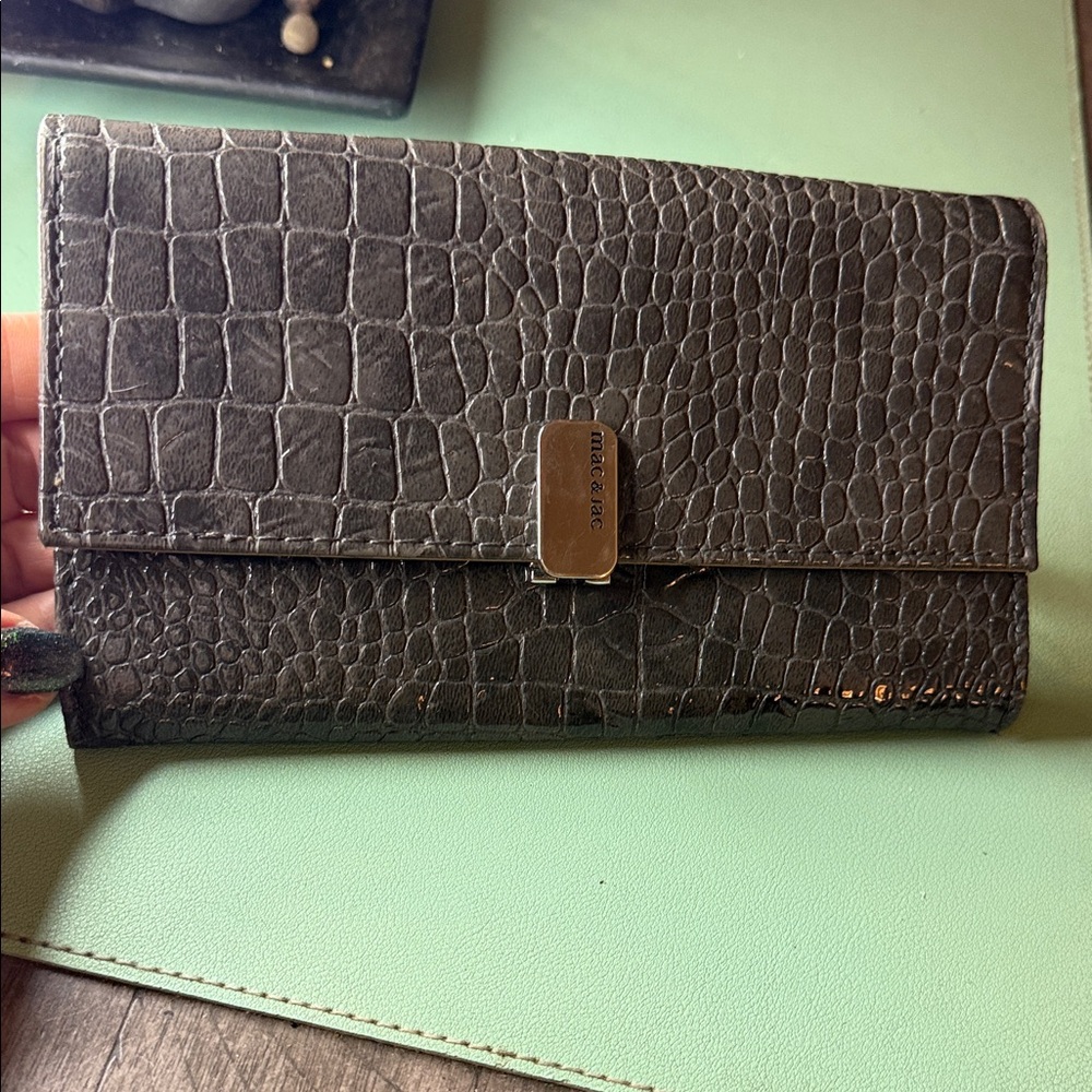 Mac and Jac Dark Grey Crocodile Embossed Wallet